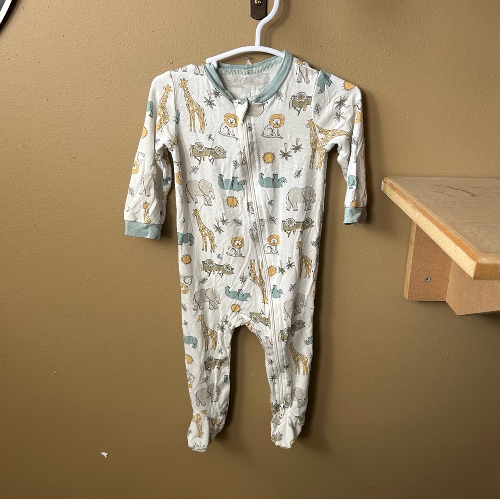 Milkberry Bamboo Safari Animal Print Footie Pajamas